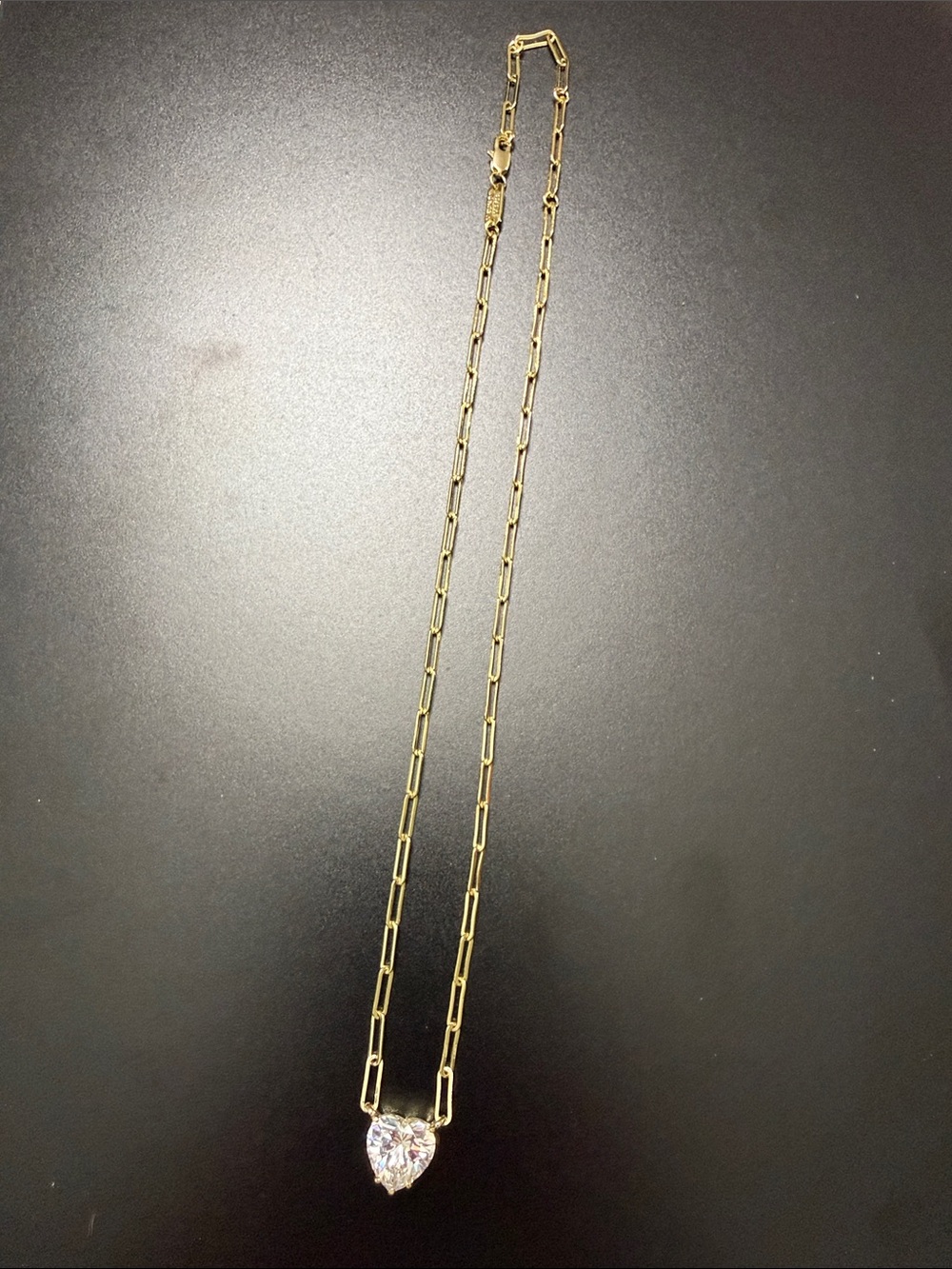 Melinda Maria Gold Link Necklace with Heart Pendant